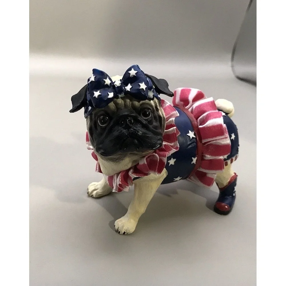Westland‎ Patriotic Pug Lace Tutu And Collar With Cowboy Boots
